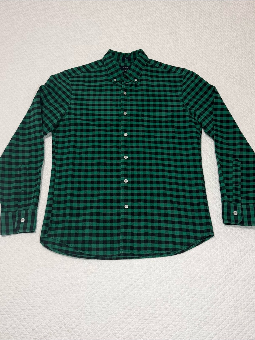 J. Crew Green and Black Checked Button-Down Shirt